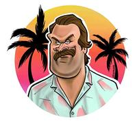 Stranger Things Jim Hopper Saison 3 Autocollant pour voitures, ordinateurs portables et plus encore - Utilisation à l'intérieur ou à l'extérieur - adhère à toute surface plane et lisse.