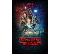 Stranger Things Poster One Sheet 61 x 91,5 cm + 2 barres en plastique 62 cm Noir