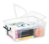 Boîte de rangement transparente 24 litres avec couvercle papillon et poignées