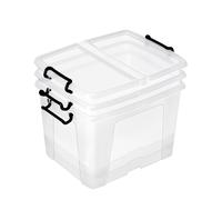 Strata Caisse transparente avec couvercle clipsable et poignées 40 l
