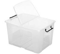 Strata Boîte de rangement transparente HW686 Cristal – 65 L – Couvercle clipsable