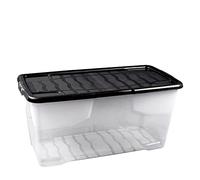 Strata Curve Boîte de rangement avec couvercle noir Transparent 80 x 40 x 37 cm 80 x 40 x 37 cm