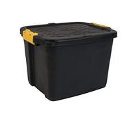 Strata Lot de 6 boîtes de rangement Heavy Duty - 42 litres - 50 x 40 x 35 cm - Résistant à 410 kg - Noir/jaune