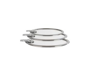 STRATE PLAT Série de 3 Couvercles plats Inox Cristel D16 à 20 cm