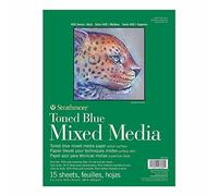 Strathmore 400 Series Toned Mixed Media Pad, 184lb Paper, 9 x 12 inches, Steel Blue, 15 sheets (462-409)