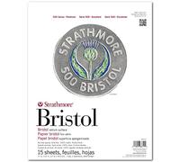 Strathmore (580-62 500 Series Bristol, surface vélin double épaisseur, 27,9 x 35,6 cm, blanc, 15 feuilles
