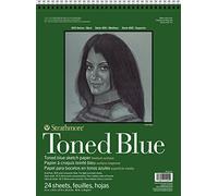 Strathmore Bloc de papier à croquis 400 tons bleus, 28,9 x 35,6 cm, 36,3 kg/118 g/m², sans acide, 24 feuilles