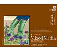 Strathmore Bloc de Papier vélin Mixte 45,7 x 61 cm, 15 Feuilles, Blanc, 45,7 x 61 cm