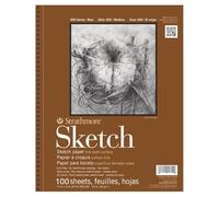 Strathmore Pro-Art Bloc de Papier à Croquis à Spirales, 100 Feuilles, Blanc, 28 x 35,6 cm