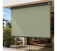Strattore Store Vertical Extensible 180x250 cm Balcon Store Roulant Extérieur - Blocage des UV avec Manivelle et Cassette du Vent pour Balcon Terrasse Patio Jardin d'Auvent Protection - Vert Matcha