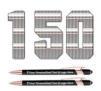 STREADVE 150 Stylo Personnalisé avec Prénom Logo Stylo Personnalisable Cadeau pour Mariage Maîtresse Évènement Merci Anniversaire Collegue, Gravure Laser Haute Qualité, Noir