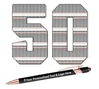 STREADVE 50 Stylo Personnalisé avec Prénom Logo Stylo Personnalisable Cadeau pour Mariage Maîtresse Évènement Merci Anniversaire Collegue, Gravure Laser Haute Qualité, Noir