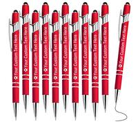 STREADVE Stylo Personnalisé avec Prenom 10 Stylo Personnalisable Nom Cadeau Stylo Personnalisés pour Mariage Anniversaire Collegue Entreprise Gravure Personnalisée, Rouge