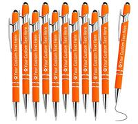 STREADVE Stylo Personnalisé avec Prenom 10 Stylo Personnalisable Nom Cadeau Stylo Personnalisés pour Mariage Anniversaire Collegue Entreprise Gravure Personnalisée, Orange