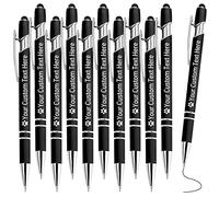 STREADVE Stylo Personnalisé avec Prenom 10 Stylo Personnalisable Nom Cadeau Stylo Personnalisés pour Mariage Anniversaire Collegue Entreprise Gravure Personnalisée, Noir