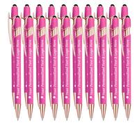 STREADVE Stylo Personnalisé avec Prénom Logo 20 Stylo Personnalisable Cadeau pour Mariage Maîtresse Évènement Merci Anniversaire Collegue, Gravure Laser Haute Qualité, Rose