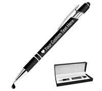 STREADVE Stylo Personnalisé avec Prenom Stylo Personnalisable Nom Cadeau Stylo Personnalisés pour Mariage Anniversaire Collegue Entreprise Gravure Personnalisée, Noir