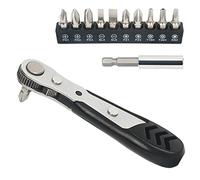 STREBITO Lot de 12 mini tournevis à cliquet 1/4 à angle droit - Petite liquet décalée de 90 degrés à couple élevé profil bas pour les espaces restreints