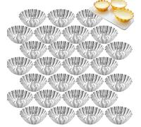 streeHerjjkeA1 30 Pièces moules à gâteau de 6.5 cm de diamètre，Moules à Tartelettes en Acier au Carbone，Sharp Moule à Tarte aux œufs，Mini moule à tarte，Pour mini gâteaux, mini tarte et mini desserts