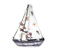 streeHerjjkeA1 Voilier Modèle Décoration Bois Miniature Bateau Voile Mini Nautique Parfait pour Vacances mer Bateaux avec Filet pêche