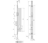 Stremler serrure multipoints 3 points - Métal argenté brossé