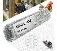 STREND PRO Grillage Hexagonal 1 m × 50 m | Maille 13 mm, Fil 0,7 mm | galvanisé | Poulailler, Lapins, Volière et Jardin