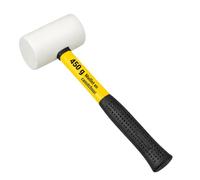 STREND PRO Maillet en caoutchouc HM212, tête blanche de 450 g | Manche env. 310 mm, poignée TPR | Marteau en caoutchouc, maillet de montage pour enfoncer et aligner sans abîmer les matériaux fragiles