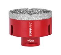 STREND PRO Trépan diamanté 72 mm pour carrelage, grès cérame, granit, verre et porcelaine, filetage M14 pour meuleuse d’angle, perçage à sec ou à l’eau