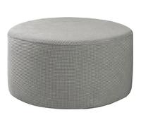 Stretch Couvercle Pouf Pouf Housses Ronde pour Salon Pied Tabouret Stretch Couvre à Fit Pouf Pied Reste, épais Souple Tissu gris
