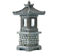 Striegro Statue de Jardin pagode, Statue de Jardin pagode à énergie Solaire, Lanterne LED à allumage Automatique pour décoration extérieure Zen, Gris foncé.