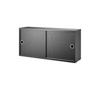 String Armoire à portes coulissantes String frêne lasuré noir. 78x20 cm