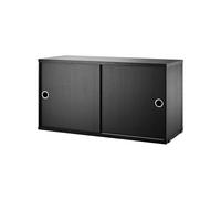 String Armoire à portes coulissantes String frêne lasuré noir. 78x30 cm