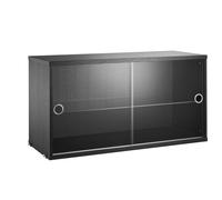 String Furniture Armoire avec vitrine - Frêne teinté noir