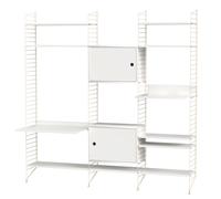 String Salon Système d'étagères murales Q String Furniture Blanc - Beige - 7350038270276