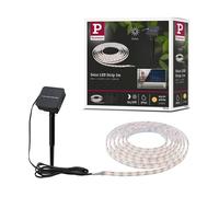 Paulmann 78896 Stripe LED solaire 3 m avec capteur crépusculaire et batterie intégrés, IP44, 0,3 W, 48 lm, 60 LED/m, 2700 K, blanc chaud, matière plastique noire