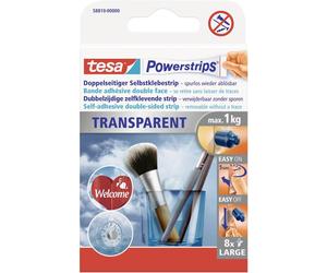 Strip transparent large tesa Powerstrips® tesa 58810-00000-20 (L x l) 50 mm x 20 mm transparent 8 pc(s)