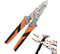 Stripper de fil pliable, pince multifonction, pince pliable multifonction, 14 en 1 outil d'électricien de câble professionnel, ciseaux pour dénuder les câbles