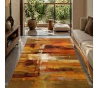 Strloepr Tapis, 120 x 160 cm, Abstrait Orange Marron Jaune Blanc, Tapis Salon Chambre Cuisine Decoratif Maison Meuble Fauteuil de Bureau,
