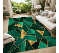 Strloepr Tapis, 155 x 215 cm, Géométrie Moderne Verte Jaune Noire et Orange, Tapis Salon Chambre Commode Salle a Manger Cuisine Décoration Maison,