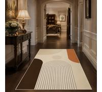 Strloepr Tapis Chambre Adulte, 160 x 230 cm, Géométrie Moderne Marron Orange Beige Noir, Tapis Salon Salle a Manger Cuisine Décoration Maison Canapé Lit,