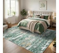Strloepr Tapis Decoration Maison Anniversaire Ado Fille Garcon Femme Homme,Abstrait Moderne Vert, Beige, Blanc, Jaune, 120 x 180 cm