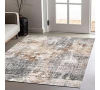 Strloepr Tapis Entree Interieur Salon Chambre Adulte Salle a Manger Cuisine,Abstrait Moderne Gris, Marron, Beige, Blanc, 60 x 120 cm