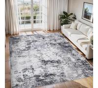 Strloepr Tapis Entree Interieur Salon Chambre Adulte Salle a Manger Cuisine,Abstrait Moderne Gris, Noir, Blanc, 60 x 120 cm