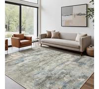 Strloepr Tapis Entree Interieur Salon Chambre Adulte Salle a Manger Cuisine,Motif Abstrait Moderne Gris, Bleu, Beige, Blanc, 60 x 120 cm