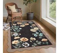 Strloepr Tapis Fauteuil Salon Chambre Adulte Table de Cuisine Décoration Maison,Motifs Floraux Orange, Bleu, Beige, Gris, Marron, Blanc, 120 x 200 cm
