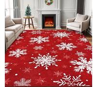 Strloepr Tapis Fauteuil Salon Chambre Adulte Table de Cuisine Décoration Maison,Rouge et Blanc Modernes, 120 x 200 cm