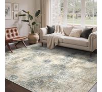 Strloepr Tapis Grand Salon Chambre Salle a Manger Antidérapant Lavable en Machine,Abstrait Moderne Bleu, Beige, Blanc, Gris, 200 x 300 cm