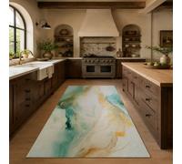 Strloepr Tapis Lavable en Machine, 60 x 90 cm, Abstrait Moderne Jaune Blanc Vert Bleu, Tapis Paillasson Entree Interieur Salon Chambre Cuisine,