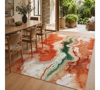Strloepr Tapis Lavable en Machine, 60 x 90 cm, Abstrait Vert Rouge Beige Blanc, Tapis Paillasson Entree Interieur Salon Chambre Cuisine,