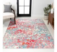 Strloepr Tapis Poil Ras Grand Salon Chambre Salle a Manger Antidérapant Lavable,Abstrait Rouge, Bleu, Blanc, Orange, 200 x 250 cm